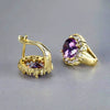 Women's Copper Geometric Oval Earrings With Zirconia Palace Style Fashion Retro