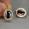 Women's Copper Geometric Oval Earrings With Zirconia Palace Style Fashion Retro