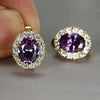 Women's Copper Geometric Oval Earrings With Zirconia Palace Style Fashion Retro