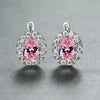 Women's Copper Geometric Oval Earrings With Zirconia Palace Style Fashion Retro