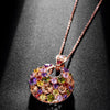 Women's Copper Geometric Pendant Necklace With O Chain And Zircon Inlay Colorful Fashion Versatile Jewelry