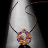 Women's Copper Geometric Pendant Necklace With O Chain And Zircon Inlay Colorful Fashion Versatile Jewelry