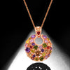 Women's Copper Geometric Pendant Necklace With O Chain And Zircon Inlay Colorful Fashion Versatile Jewelry
