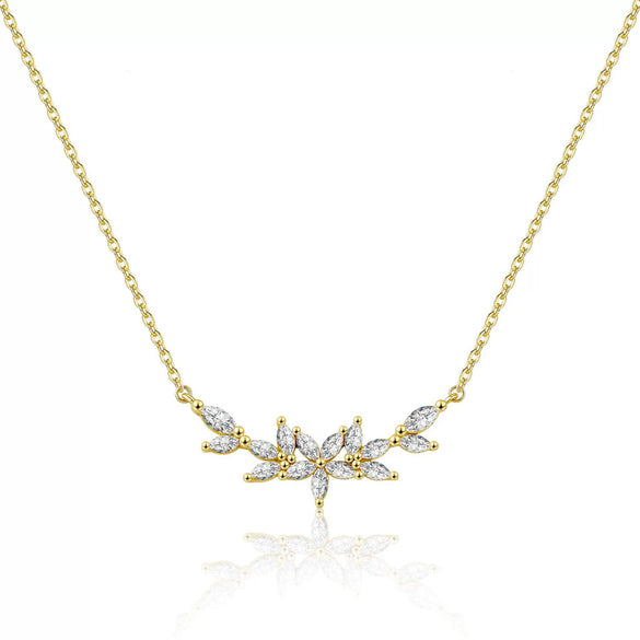 Women's Copper Geometric Pendant Necklace With Zircon Electroplated Elegant Minimalist Regular Chain Jewelry