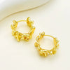 Women's Copper Geometric Pleated Electroplated Earrings