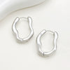 Women's Copper Geometric Pleated Electroplated Earrings