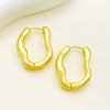 Women's Copper Geometric Pleated Electroplated Earrings