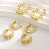 Women's Copper Geometric Pleated Electroplated Earrings
