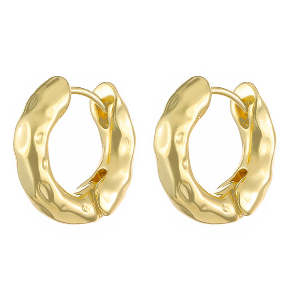 Women's Copper Geometric Pleated Electroplated Earrings