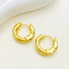 Women's Copper Geometric Pleated Electroplated Earrings
