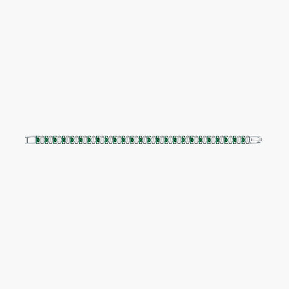Women's Copper Geometric Rectangular Bracelet With Glass Color Block Zircon Detail