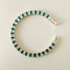 Women's Copper Geometric Rectangular Bracelet With Glass Color Block Zircon Detail