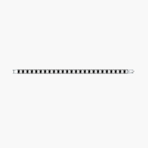Women's Copper Geometric Rectangular Bracelet With Glass Color Block Zircon Detail