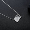 Women's Copper Geometric Rectangular Pendant Necklace With Zircon Detail And Electroplated Finish