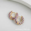 Women's Copper Geometric Rhombus Diamond Earrings