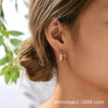 Women's Copper Geometric Rhombus Diamond Earrings
