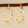 Women's Copper Geometric Ring Earrings With Electroplating Chic Style Fashion Jewelry