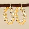 Women's Copper Geometric Ring Earrings With Electroplating Chic Style Fashion Jewelry