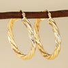 Women's Copper Geometric Ring Earrings With Electroplating Chic Style Fashion Jewelry