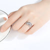 Women's Copper Geometric Ring Set With Zircon Accents Electroplated Detachable Multiwearable Fashion Jewelry
