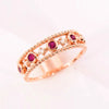 Women's Copper Geometric Ring With Zirconia Design Niche Style Jewelry