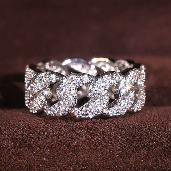 Women's Copper Geometric Ring With Zirconia Light Luxury Style