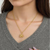 Women's Copper Geometric Round Pendant Necklace With Star Detail Electroplated Casual Clavicle Chain Friendship Gift
