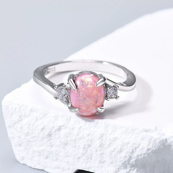 Women's Copper Geometric Simulated Diamond Ring Set With Precious Stones