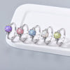 Women's Copper Geometric Simulated Diamond Ring Set With Precious Stones