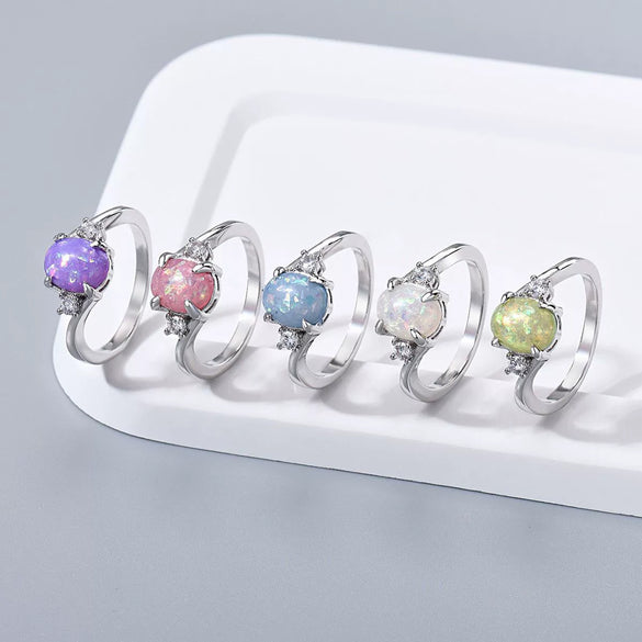 Women's Copper Geometric Simulated Diamond Ring Set With Precious Stones