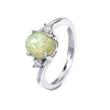 Women's Copper Geometric Simulated Diamond Ring Set With Precious Stones