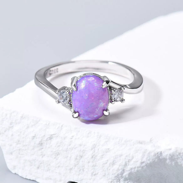 Women's Copper Geometric Simulated Diamond Ring Set With Precious Stones