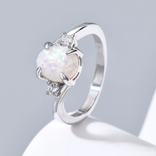 Women's Copper Geometric Simulated Diamond Ring Set With Precious Stones