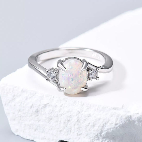 Women's Copper Geometric Simulated Diamond Ring Set With Precious Stones