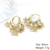 Women's Copper Geometric Star Earrings With Electroplating