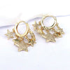 Women's Copper Geometric Star Earrings With Electroplating