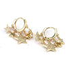 Women's Copper Geometric Star Earrings With Electroplating