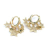 Women's Copper Geometric Star Earrings With Electroplating