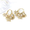 Women's Copper Geometric Star Earrings With Electroplating