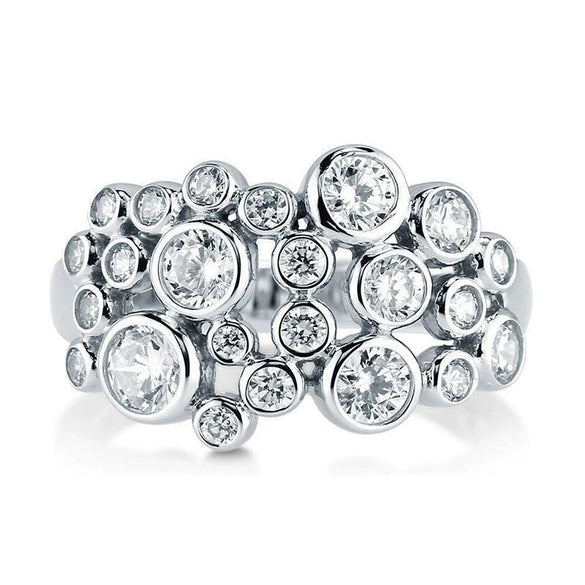 Women's Copper Geometric Starry Zircon Inlaid Ring