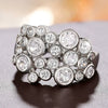 Women's Copper Geometric Starry Zircon Inlaid Ring