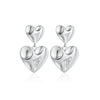 Women's Copper Geometric Style Electroplated Irregular Pleated Texture Double Love Earrings