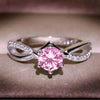 Women's Copper Geometric Style Imitation Moissanite Ring