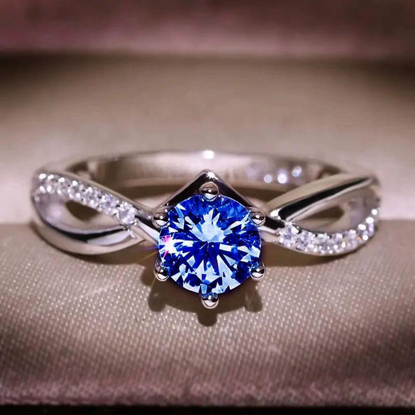 Women's Copper Geometric Style Imitation Moissanite Ring