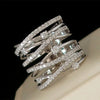 Women's Copper Geometric Style Ring With Zircon Micro Inlaid