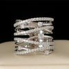 Women's Copper Geometric Style Ring With Zircon Micro Inlaid
