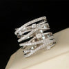 Women's Copper Geometric Style Ring With Zircon Micro Inlaid