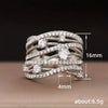 Women's Copper Geometric Style Ring With Zircon Micro Inlaid