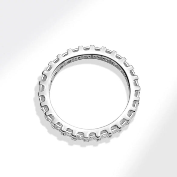 Women's Copper Geometric Style Simulated Diamond Ring With Electroplating