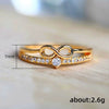 Women's Copper Geometric Style Zircon Inlaid Rose Gold Plated Bracelet And Ring